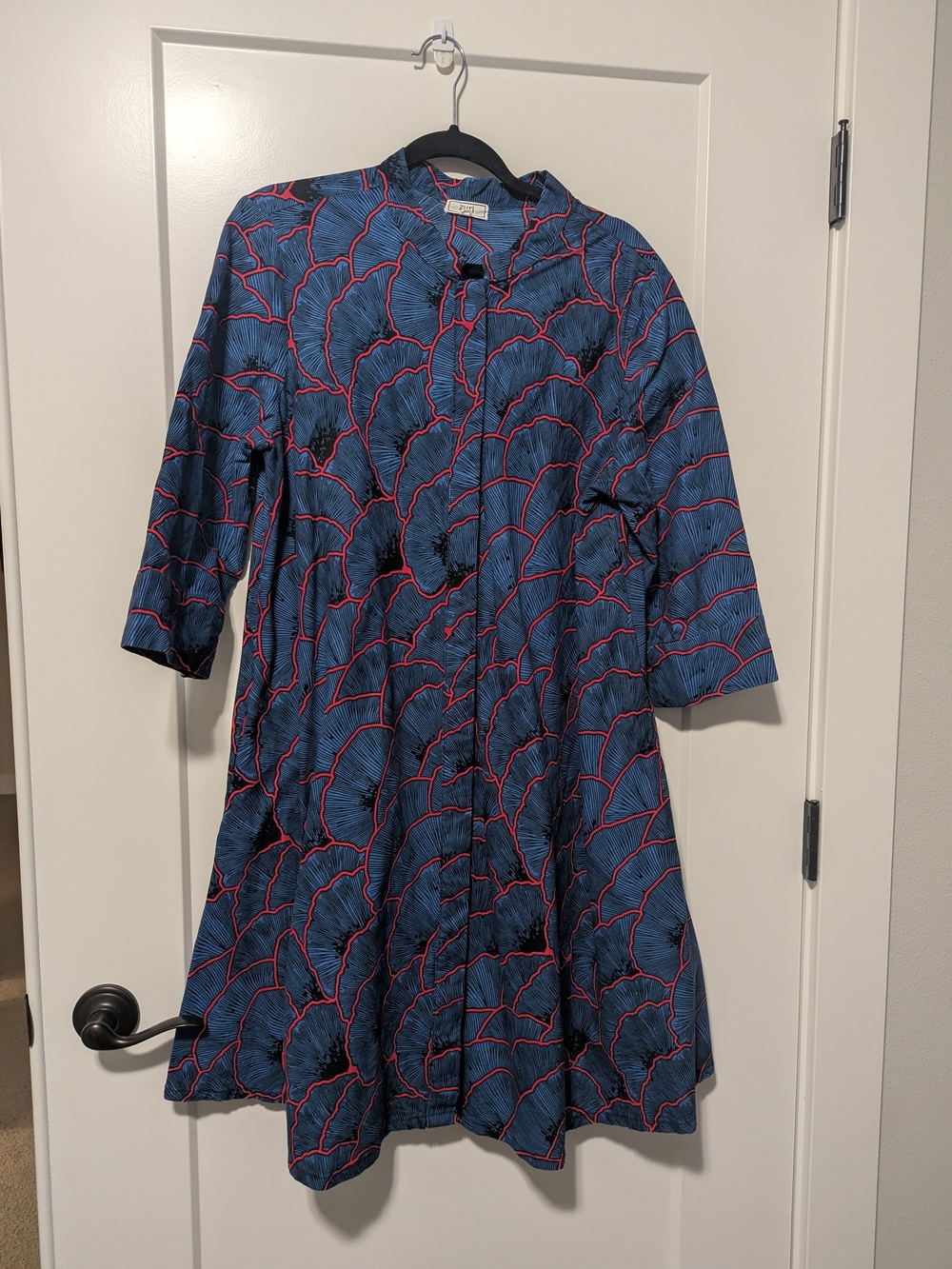 Zuri  Blue And Pink Pattern Dress